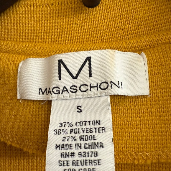 Magaschoni Knit Cardigan Jacket Long Sleeves Mustard Yellow SZ S New W/O tag - Picture 4 of 4